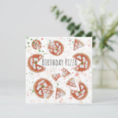 Pizza verjaardagskaart feestdagenkaart (Staand voorkant)