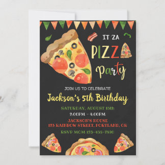 Pizza verjaardagsuitnodiging Italiaanse verjaardag Kaart