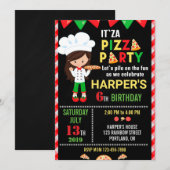 Pizza verjaardagsuitnodiging Italiaanse verjaardag Kaart (Voorkant / Achterkant)