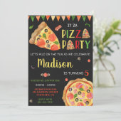 Pizza verjaardagsuitnodiging Italiaanse verjaardag Kaart (Staand voorkant)