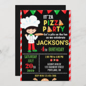 Pizza verjaardagsuitnodiging Pizza Kaart (Voorkant / Achterkant)