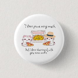 PIZZA VERY VEEL LIEF, KATTEN RONDE BUTTON 3,2 CM