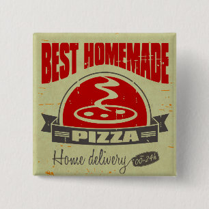 Pizza Vierkante Button 5,1 Cm