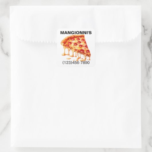 PIZZA VIERKANTE STICKER (Tas)