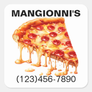 PIZZA VIERKANTE STICKER