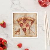 Pizza Vintage Blauwdruk Servet (Insitu)