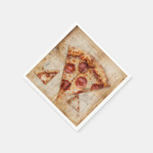 Pizza Vintage Blauwdruk Servet (Hoek)