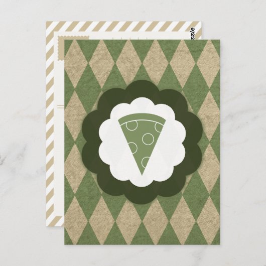 pizza vintage briefkaart (Voorkant / Achterkant)