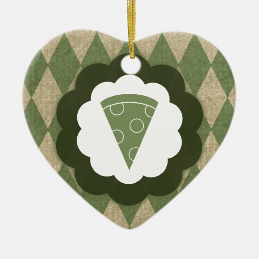 pizza vintage keramisch ornament (Voorkant)