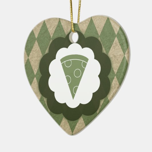 pizza vintage keramisch ornament (Links)