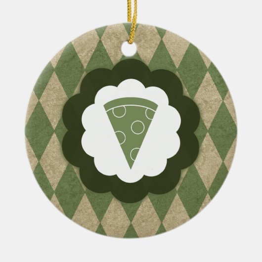 pizza vintage keramisch ornament (Voorkant)