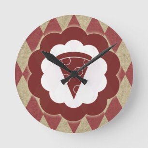 pizza vintage ronde klok