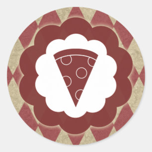 pizza vintage ronde sticker
