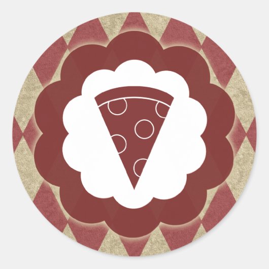 pizza vintage ronde sticker (Voorkant)