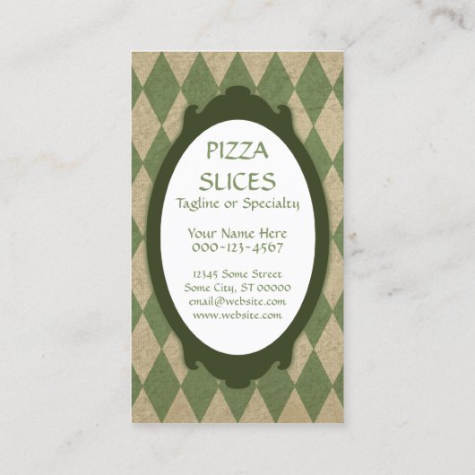 pizza vintage visitekaartje (Achterkant)