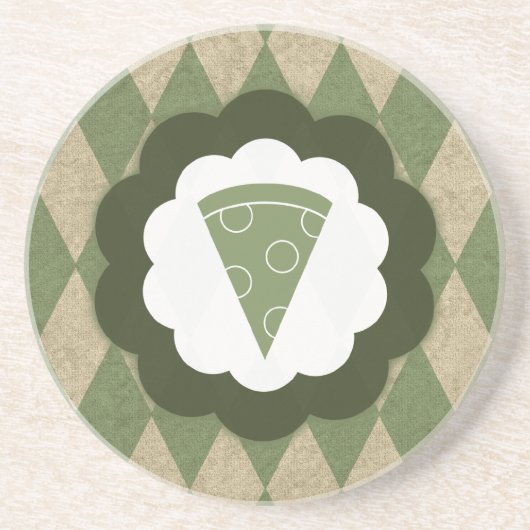 pizza vintage zandsteen onderzetter (Voorkant)