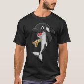 Pizza Voedsel Liefde Killer Whale Orka Dierlijke V T-shirt (Voorkant)