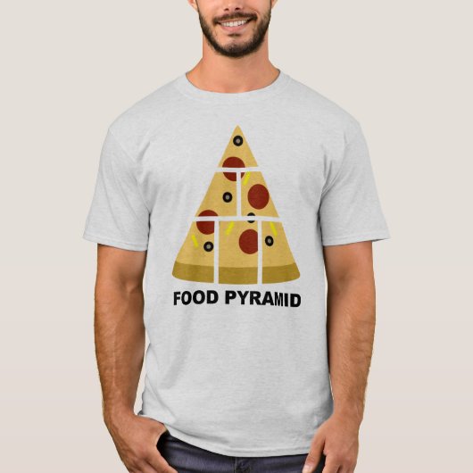 Pizza Voedselpiramide Grappig T-Shirt (Voorkant)