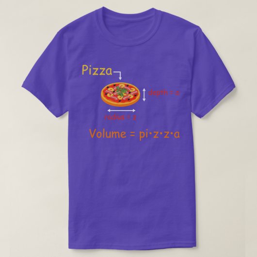 Pizza Volume Mathematics Student Wiskunde leraar M T-shirt (Design voorkant)