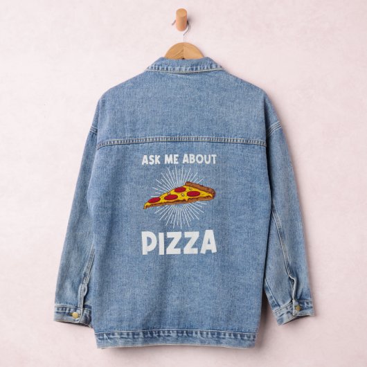 Pizza voor mannen Kinder Italiaans Pizza Slice Denim Jacket (Hangar)