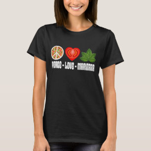 Pizza Vredesteken Tomaat Hart en Basilicum Bladere T-shirt