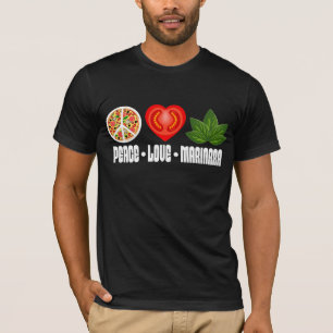 Pizza Vredesteken Tomaat Hart en Basilicum Bladere T-shirt