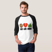 Pizza Vredesteken Tomaat Hart en Basilicum Bladere T-shirt (Voorkant volledig)