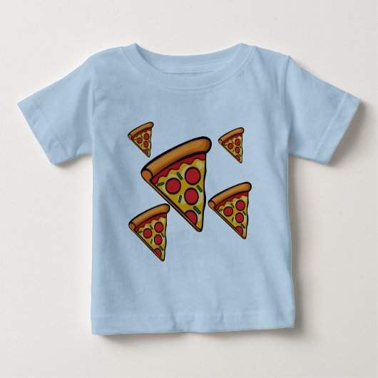 Pizza Vrijdag Design - Baby Fine Jersey T-Shirt (Voorkant)