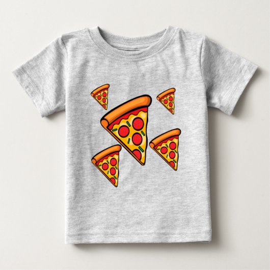Pizza Vrijdag Design - Baby Fine Jersey T-Shirt (Voorkant)