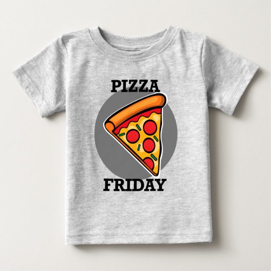 Pizza Vrijdag Design - Baby Fine Jersey T-Shirt (Voorkant)