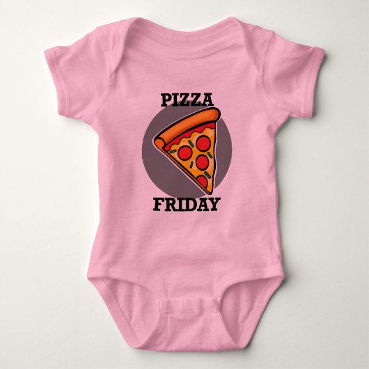 Pizza Vrijdag Design - Baby Jersey Bodysuit (Voorkant)