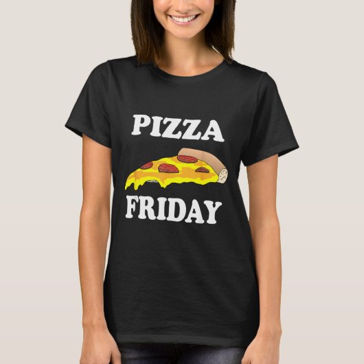 Pizza Vrijdag - Grappige T-shirt (Voorkant)