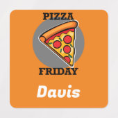 Pizza-vrijdagontwerp - Etiket voor kleine vierkant Labels (Design 2)