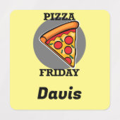 Pizza-vrijdagontwerp - Etiket voor kleine vierkant Labels (Design 2)