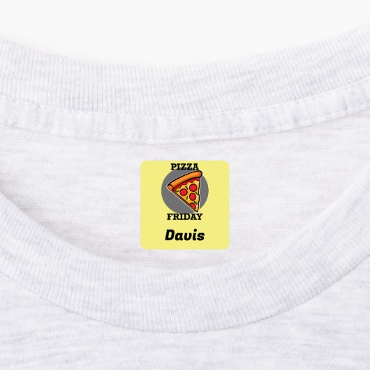 Pizza-vrijdagontwerp - Etiket voor kleine vierkant Labels (Aangebracht)