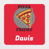 Pizza-vrijdagontwerp - Etiket voor kleine vierkant Labels (Design 2)