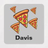 Pizza-vrijdagontwerp - Etiket voor kleine vierkant Labels (Design 2)