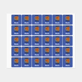 Pizza-vrijdagontwerp - Etiket voor kleine vierkant Labels
