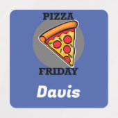 Pizza-vrijdagontwerp - Etiket voor kleine vierkant Labels (Design 1)