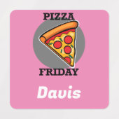 Pizza-vrijdagontwerp - Etiket voor kleine vierkant Labels (Design 1)