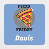 Pizza-vrijdagontwerp - Etiket voor kleine vierkant Labels (Design 1)