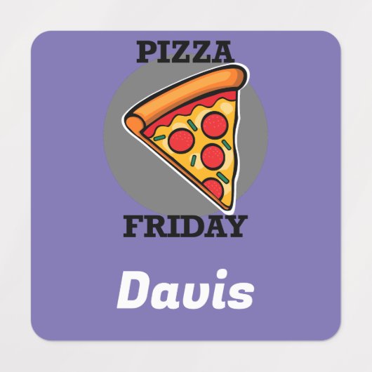 Pizza-vrijdagontwerp - Etiket voor kleine vierkant Labels (Design 1)
