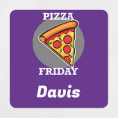 Pizza-vrijdagontwerp - Etiket voor kleine vierkant Labels (Design 2)