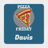 Pizza-vrijdagontwerp - Etiket voor kleine vierkant Labels (Design 2)