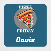 Pizza-vrijdagontwerp - Etiket voor kleine vierkant