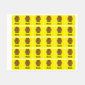 Pizza-vrijdagontwerp - Etiket voor kleine vierkant Labels (Vel)