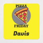 Pizza-vrijdagontwerp - Etiket voor kleine vierkant Labels (Design 2)