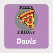 Pizza-vrijdagontwerp - Etiket voor kleine vierkant Labels (Design 2)