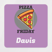 Pizza-vrijdagontwerp - Etiket voor kleine vierkant Labels (Design 1)