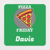 Pizza-vrijdagontwerp - Etiket voor kleine vierkant Labels (Design 2)